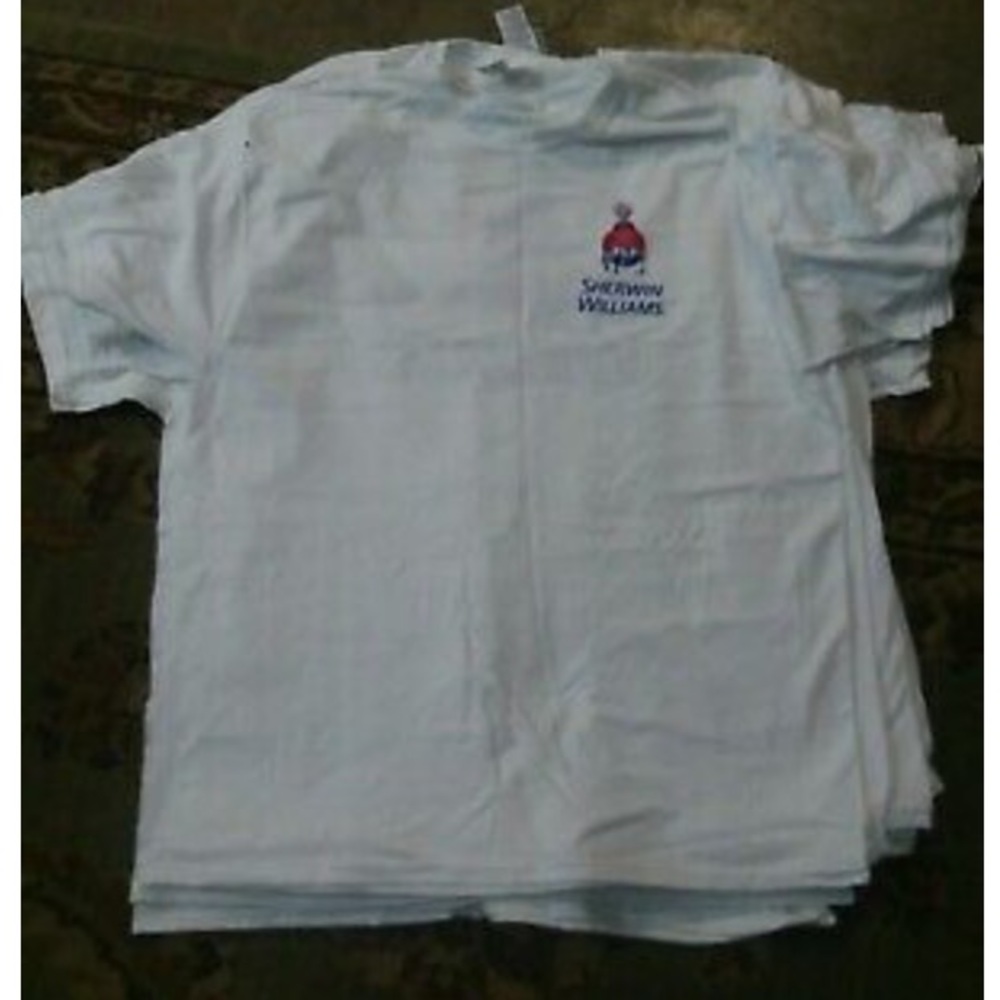 2 Sherwin Williams Painters White T-Shirt Size XL